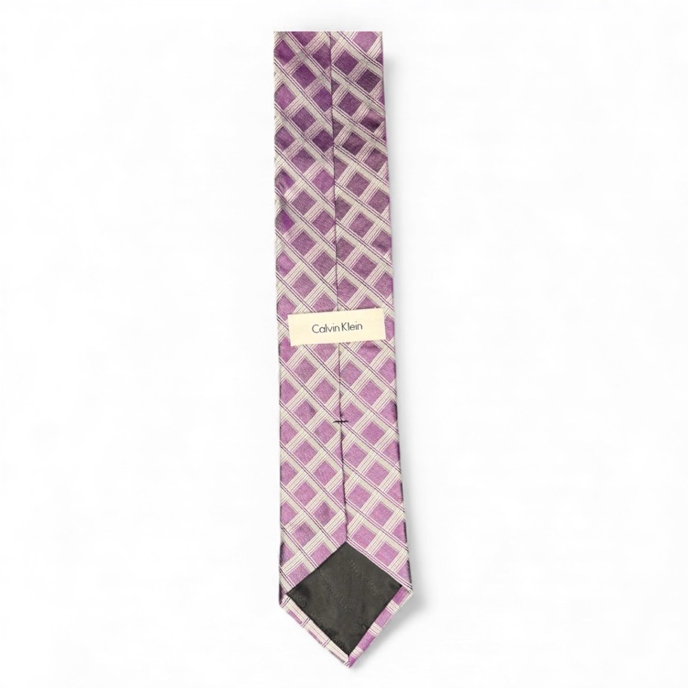 Calvin Klein Purple and Grey Tie - Picture 2 of 2